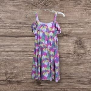 Extremely Me pink cold shoulder tropical dress. XL. 14/16. Stretch